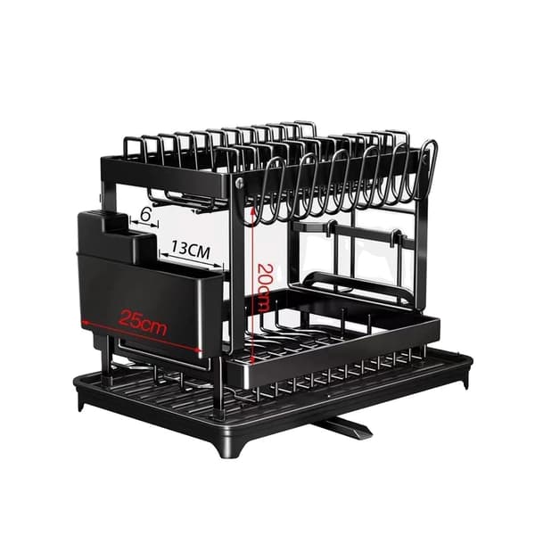 Diskställ, Självdränerande, Kompakt Design,2 Tier(pl)