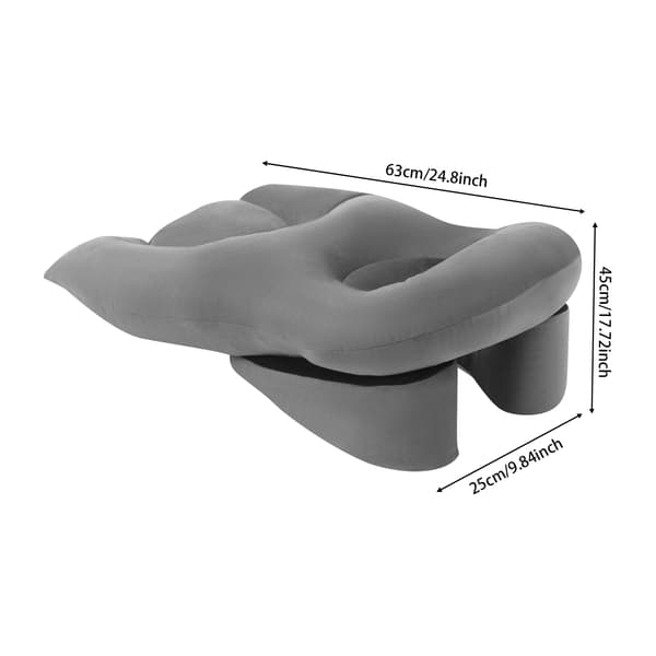Ansigt-ned Pude, Ergonomisk Design, Støttende Fyld,Lys Grå