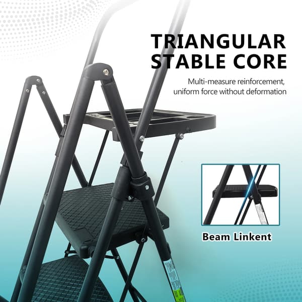 Trappestige, Bærbar Design, Robust Stål Konstruktion,1