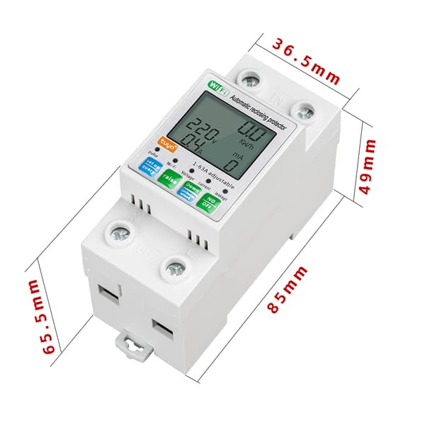 Automatisk återställningsskydd, 250V maximal spänning, 16A maximal ström
