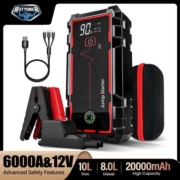 Bilstartare, 6000A toppström, bärbar powerbank,CY20