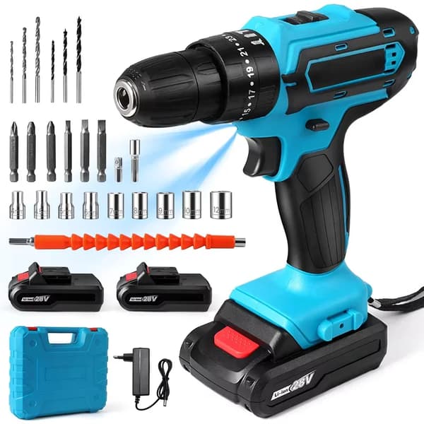Impact Driver, Brushless Motor, 25 Torque Settings, Style F - 2 Batteries