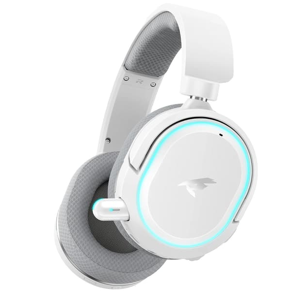 Trådlös Spelheadset, 7.1 Surroundljud, Låg Latens,Vit