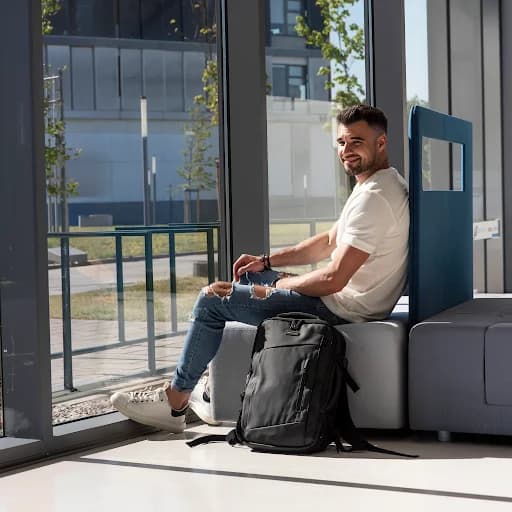 Ryggsäck, USB-laddningsport, Unisexdesign,Blå