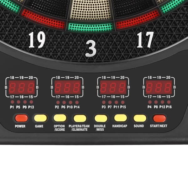 Elektronisk Dartskive, 27 Spiltilstande, 16 Spillerkapacitet,sort