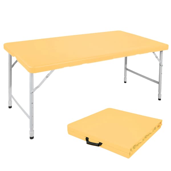 Fällbart Bord, Justerbar Höjd, Robust Design, Ljusgul