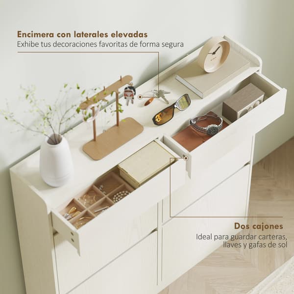 Sko Rack, Pladsbesparende Design, Moderne Æstetik,HVID
