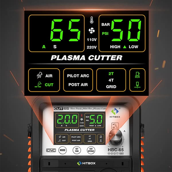 Plasma Cutter, CNC Funktion, Smart Blæser,EU stik, HBC65
