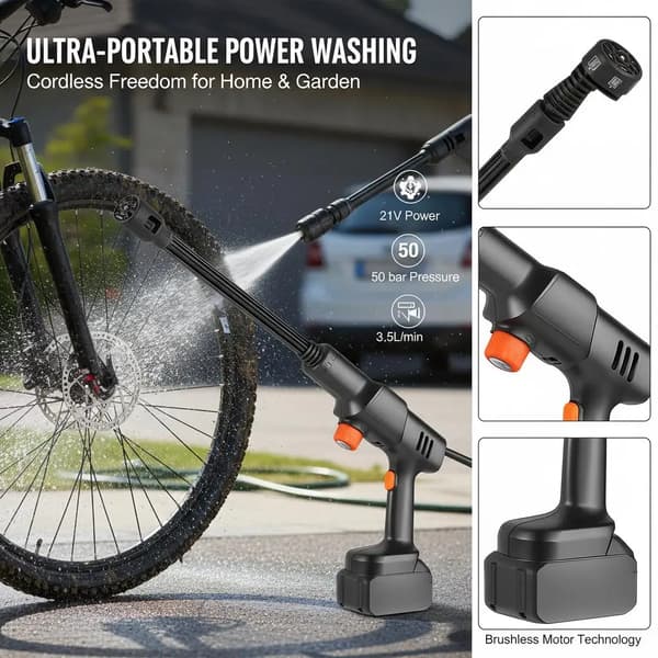 Sladdlös högtryckstvätt, 652 Psi prestanda, bärbar design, armégrön