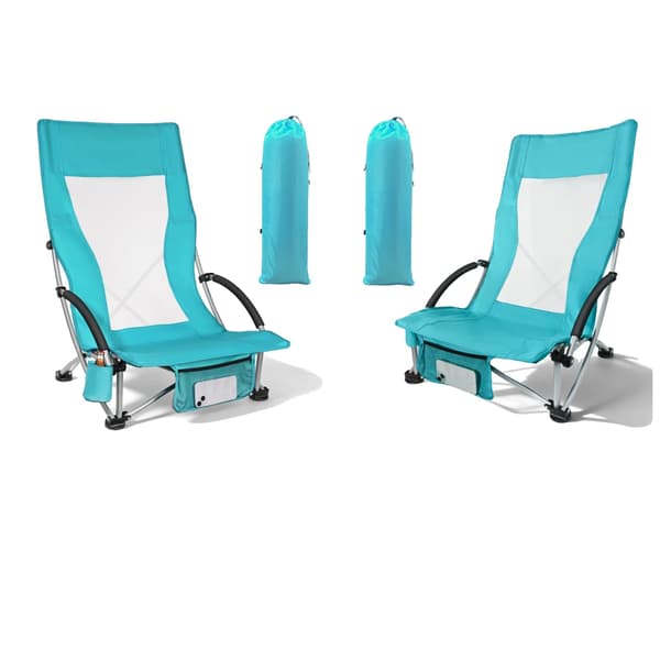 Strandstol, Letvægts, Ergonomisk Design,2stk blå