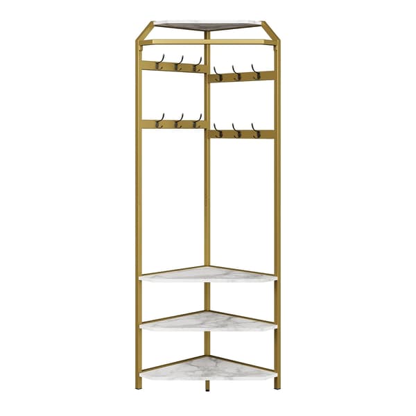Hall Tree, Hjørnedesign, Bænk Opbevaring,Guld