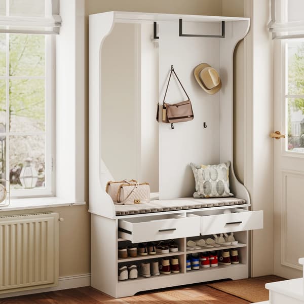 Garderobe, Moderne Stil, 2 Skuffe Opbevaring,Hvid