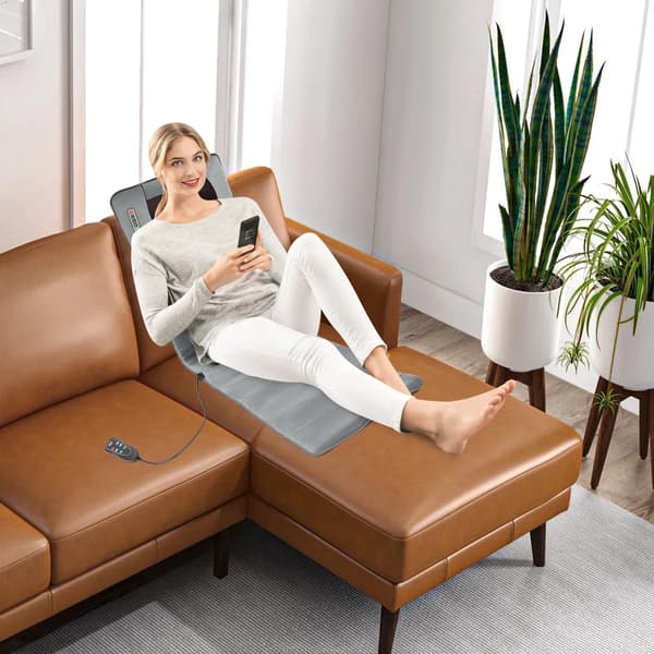 Massage Matta, 9 Lägen, Värmefunktion,Grå