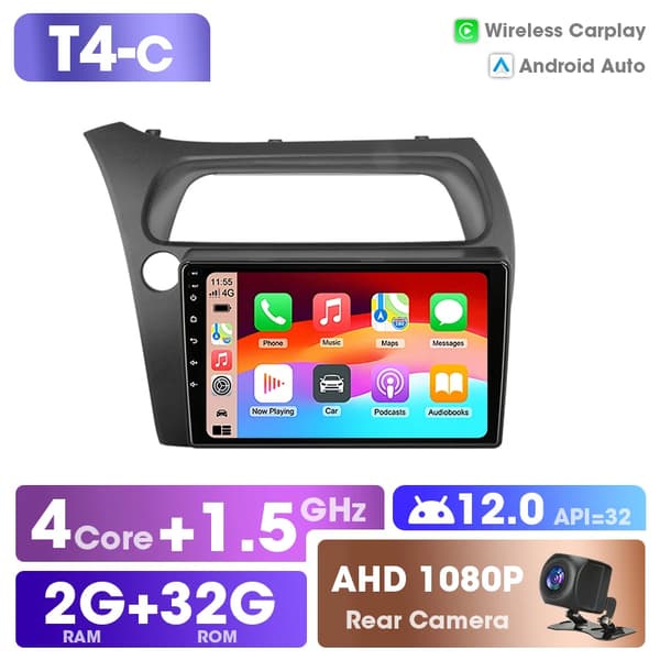 Multimediaafspiller, Android Auto, Bluetooth-forbindelse,T4C