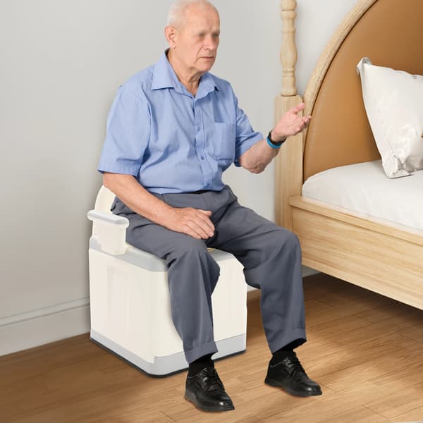 Bärbar Toalett, Fällbar Design, Hög Viktkapacitet,Beige