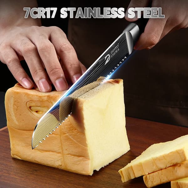 Brødkniv, Takket Design, Holdbart Rustfrit Stål,8 tommer, B