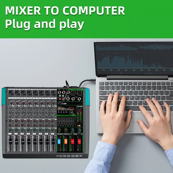 Lydmixer, 8 Kanaler, Indbygget DSP Effekter,MG8