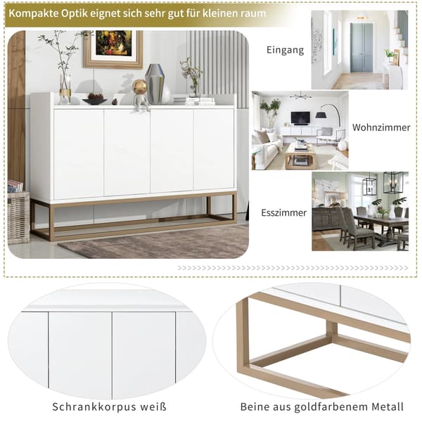 Skänk, Modern Design, Bra Förvaring, VIT