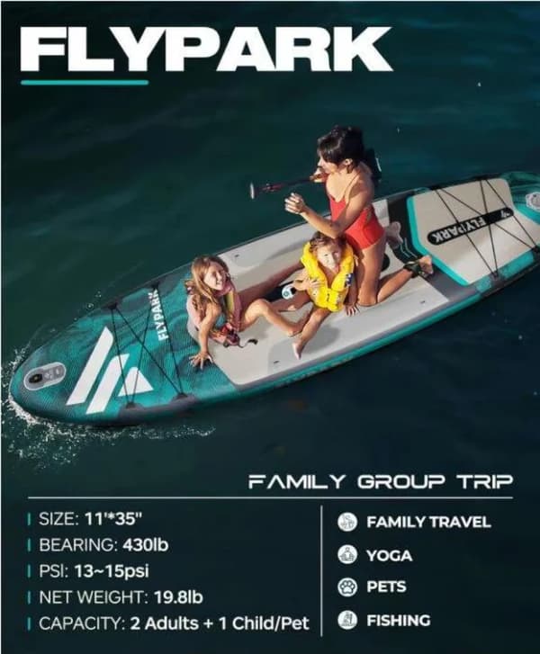 Oppustelig Paddle Board, Ekstra Bred Design, Komplet Tilbehørssæt,5020905