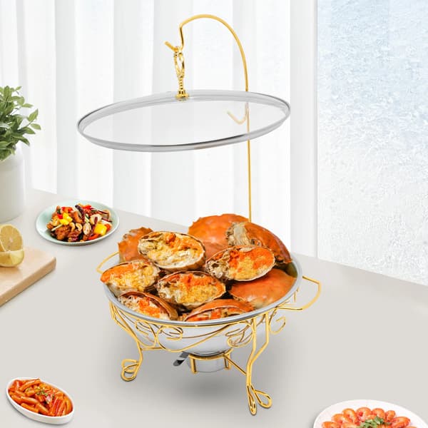 Chafing Dish, Moderne Design, 6L Kapacitet,Sølv