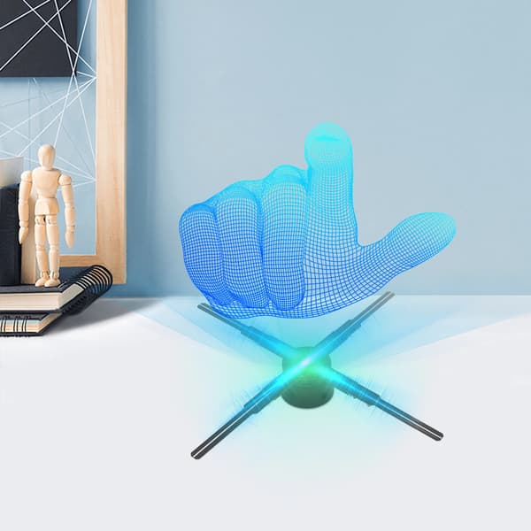 Hologramfläkt, Fjärrkontroll, 3D-display, 20W Effekt, 52cm Dimensioner, Stöder MP4/JPG