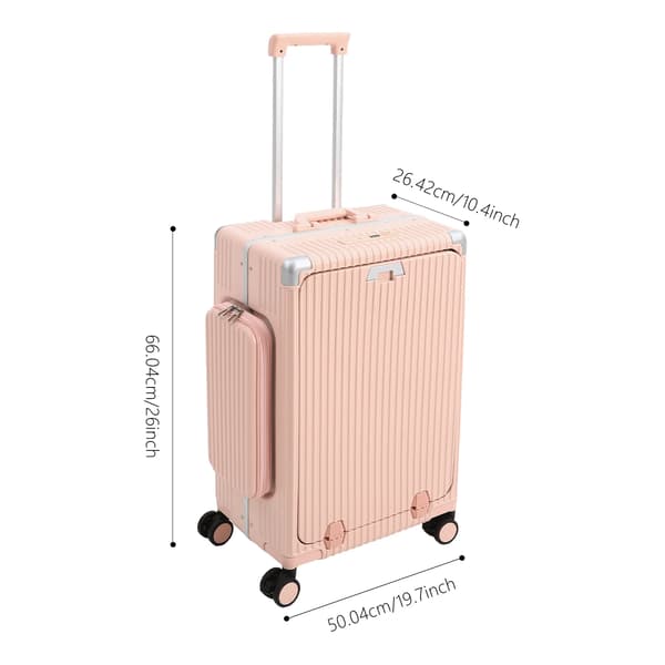 Bagagekuffert, Holdbart PC-materiale, Spinnerhjul,Pink