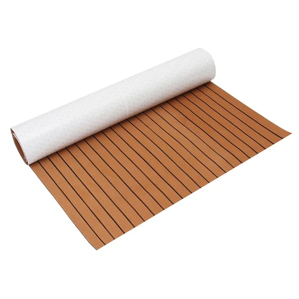 Dækplade, Faux Teak Design, Vandafvisende Materiale,Brun