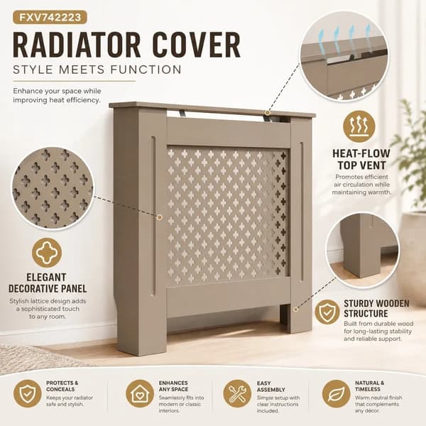 Radiator Dække, Nem Rengøring, Moderne Design,Brun