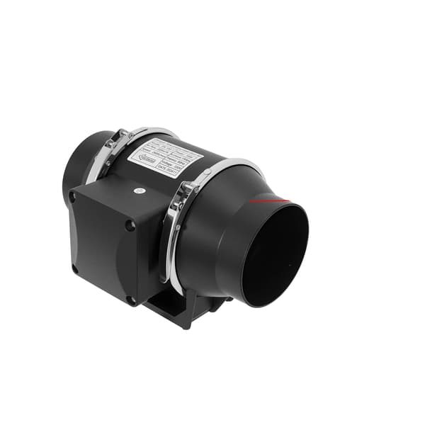 Inline ventilator, høj luftstrøm, stille drift,EU, 100mm Sort, 220 V