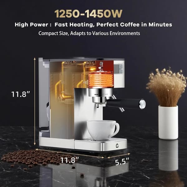 Espressomaskin, Integrerad mjölkskummare, Digital display,EU