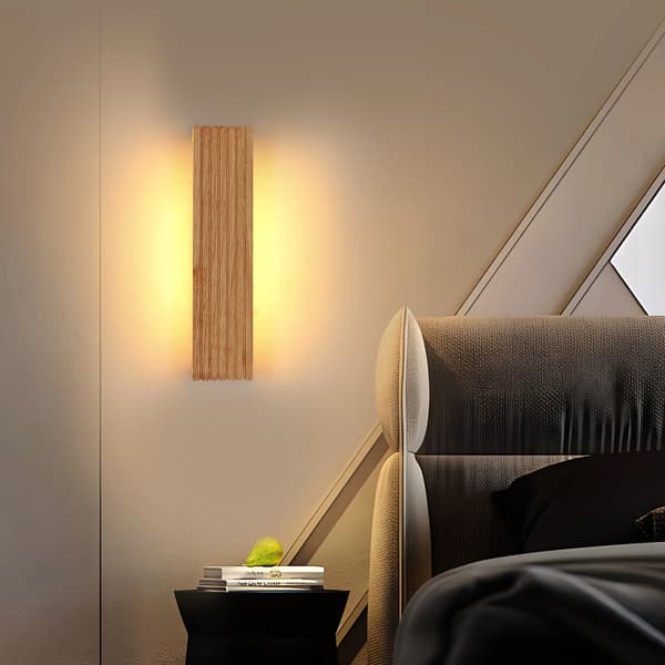 Væglampe, Dobbelt Hoveder, Moderne Design,Træ
