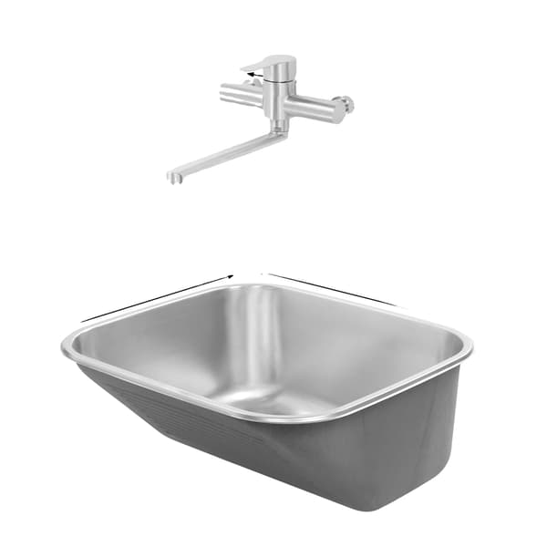 Vaskesink, Rustfrit Stål, Enkelt Skål,Sølv