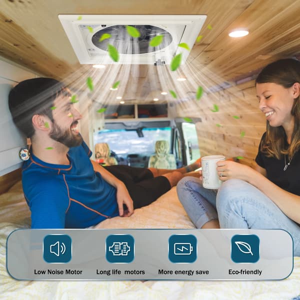 RV Takventilator, Vändbar Utsugning, Regnsensor,Blå