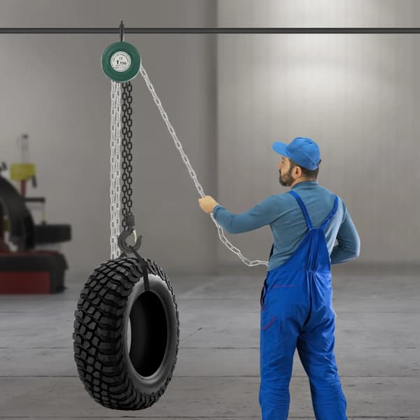 Manuel Løftestrop, 1 tons kapacitet, 3 meters løftehøjde,Grøn
