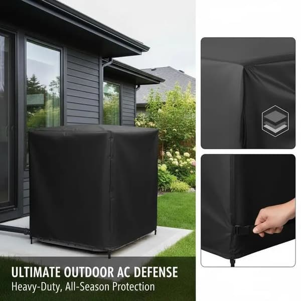 Airconditioner Cover, Vandtæt, Universel Pasform,sort