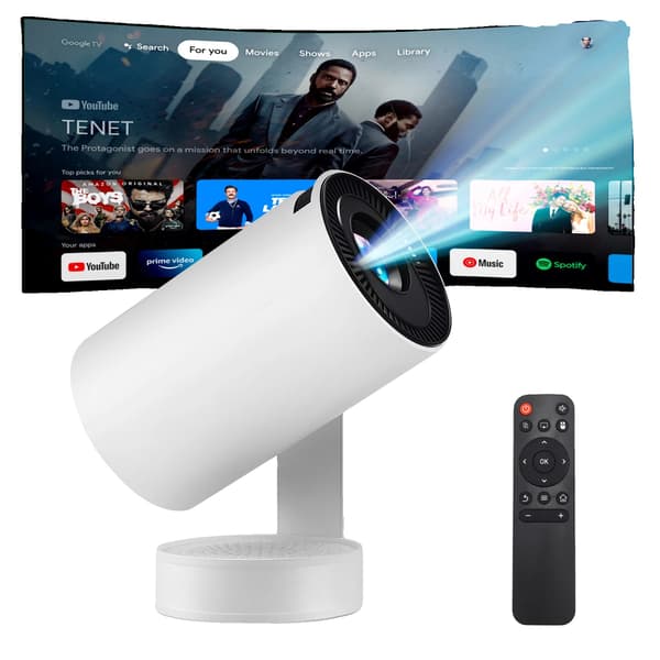 Mini Projektor, 4K Understøttelse, Dual-Band WiFi Forbindelse,HVID