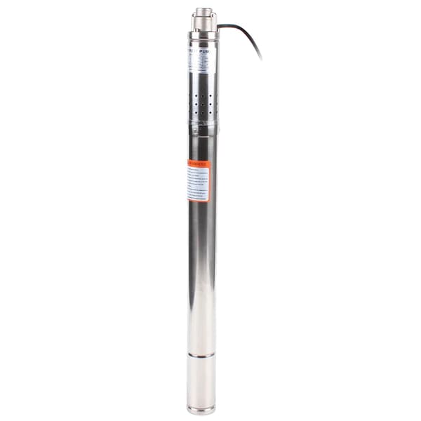 Dybbrøndspumpe, Rustfrit Stål Krop, Høj Flow Rate,EU, Sølv, 220V