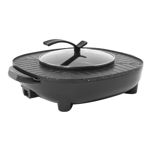 Elektrisk Kedel, Multifunktionel Madlavning, Non-stick Design,sort