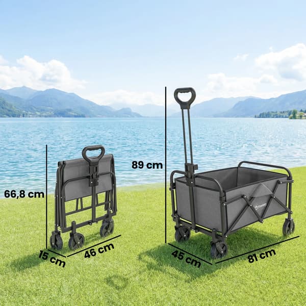Campingvogn, Stor Kapacitet, Sammenklappeligt Design,sort