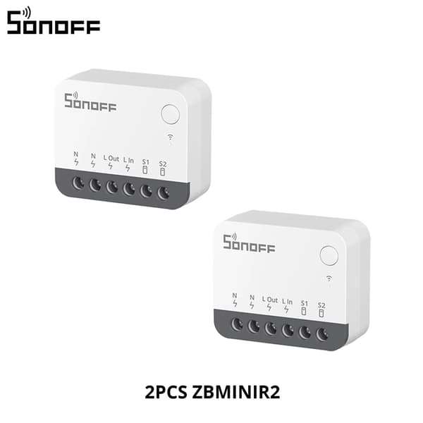 Zigbee Smart Switch, Fjärrkontrollfunktion, Kompakt Design,ZBMINIR2 2 Pack