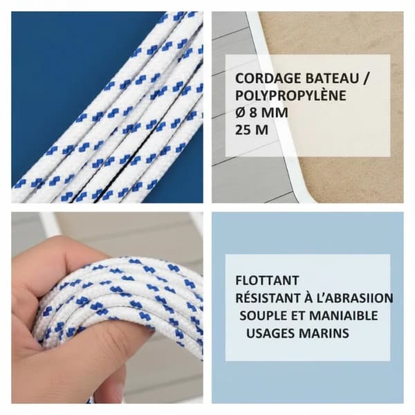 Rep, Polypropylen, Hållbart och Mångsidigt för Utomhusbruk, VIT