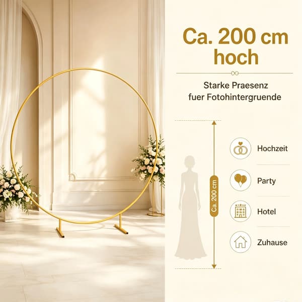 Ballongbåge Ställning, Elegant Design, Hållbar Konstruktion,Guld