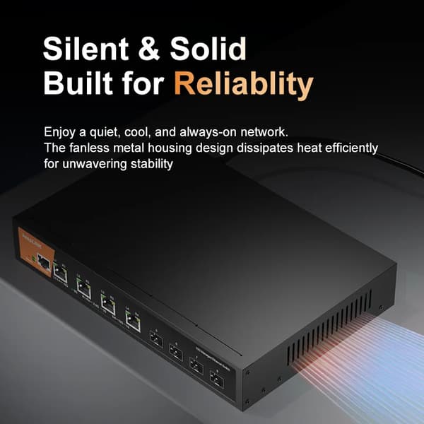 Hantera switch, 8-port, 10Gbps prestanda,4x10GbE och 4x10GSFP
