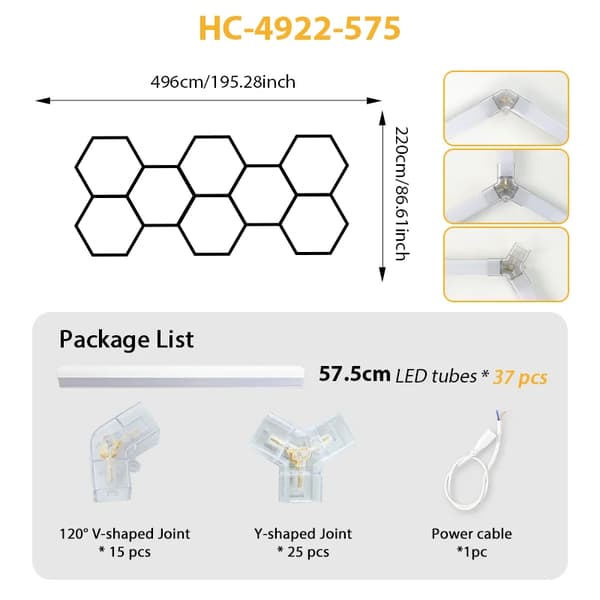 Garage Lys, Hexagonal Design, Energi Effektiv LED,HC-4922-575