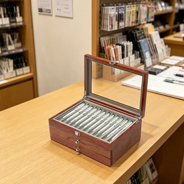 Pen Organizer, 3-lags Opbevaring, Beskyttelse mod Ridser,Log Farve
