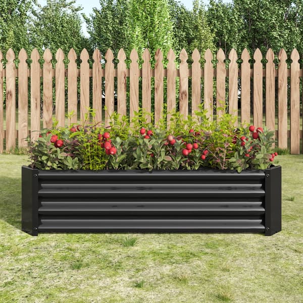 Hævet Havebed, Robust Metal, Anti-Rust Behandling,Sort 4x2x1ft