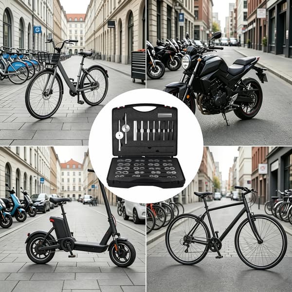 Cykelinstallations- og fjernelsesværktøjssæt, Multifunktionelt, Holdbart design,sort