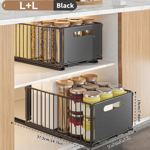Under Disk Organisatör, Utdragbar Design, Höjdjusterbar,2Pcs Stor