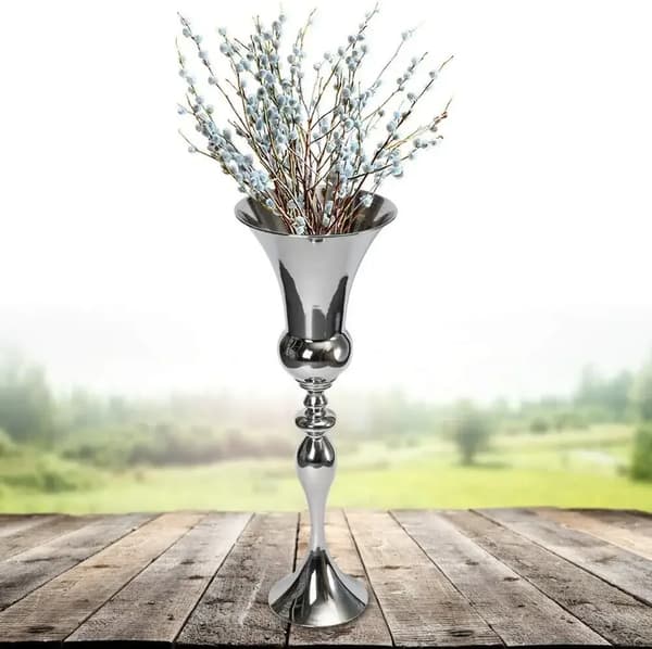 Golvvas, Modern Design, Hållbar Metallkonstruktion,Silver