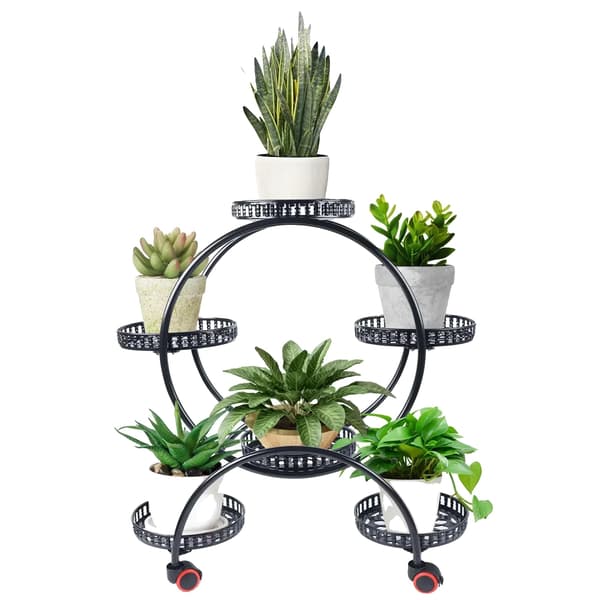 Plantebord, 6 niveauer, mobil design,sort